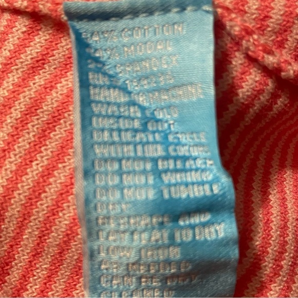 J.McLaughlin pink stripe long sleeve modal cotton top gold buttons sleeve medium - Picture 12 of 12